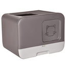 Lettiera Coperta per Gatti 53x40x40 cm in Plastica Viola e Bianco