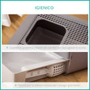 Lettiera Coperta per Gatti 53x40x40 cm in Plastica Viola e Bianco