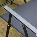 Set Tavolo 6 Sedie Pieghevoli e Ombrellone da Giardino Nero e Grigio