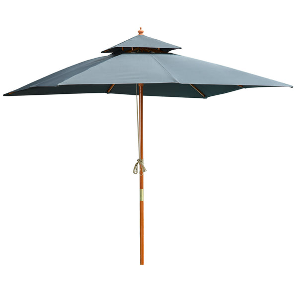 Parasol de jardin 3x3 m Mât Ø48 mm en Bambou Gris online
