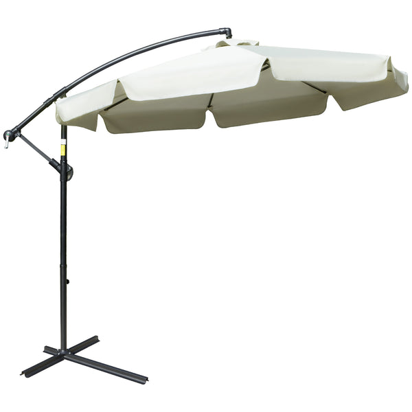 Parasol de Jardin Décentralisé Ø265x265 cm en Métal et Polyester Beige online