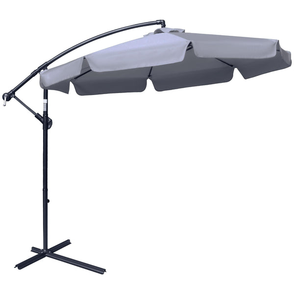 Parasol de Jardin Décentralisé Ø265x265 cm en Métal et Polyester Gris sconto