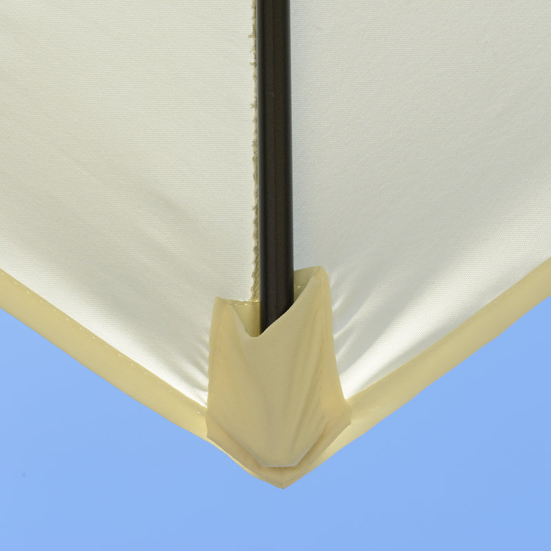 Ombrellone da Giardino Ø2,6 m Palo Ø38 mm in Metallo e Poliestere Bianco Crema