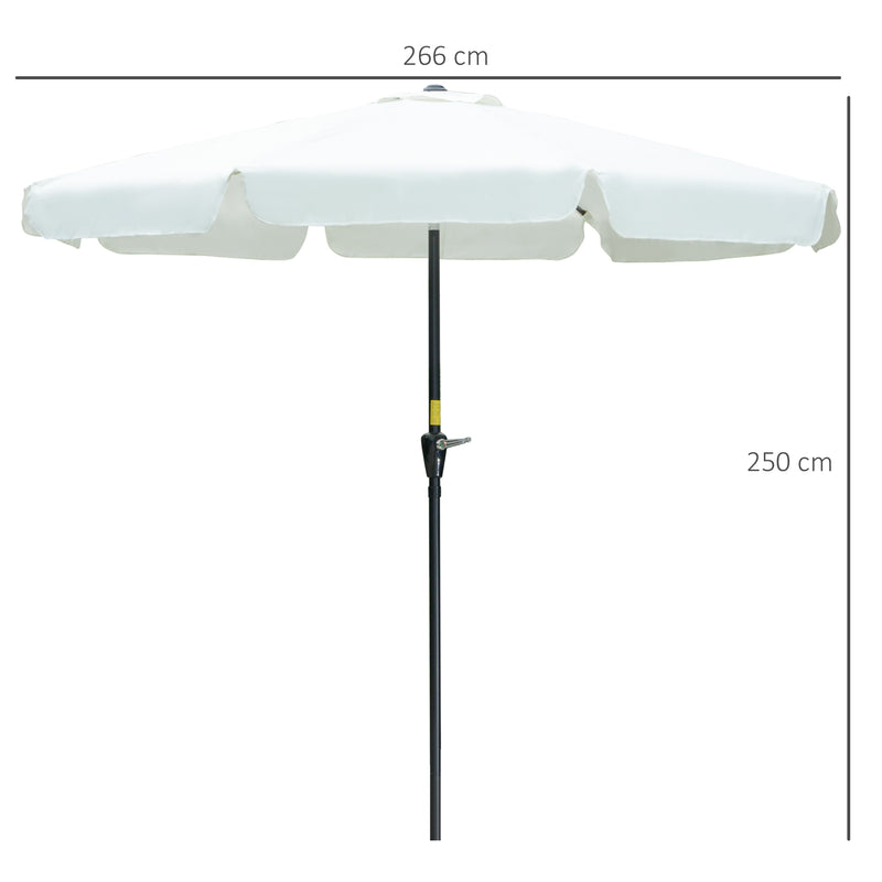 Ombrellone da Giardino Ø2,6x2,5 m Palo Ø38 mm in Alluminio e Poliestere Beige