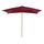 Parasol de jardin 2x3m en bois et polyester bordeaux