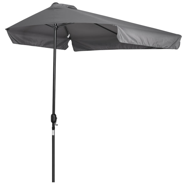 Demi Parasol de Jardin 230x130x249 cm en Métal et Polyester Gris sconto