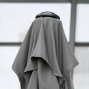 Mezzo Ombrellone da Giardino 230x130x249 cm in Metallo e Poliestere Grigio