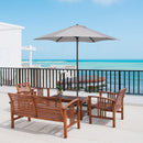 Ombrellone da Giardino Ø196 cm Palo Ø32 mm in Alluminio e Poliestere Grigio Chiaro