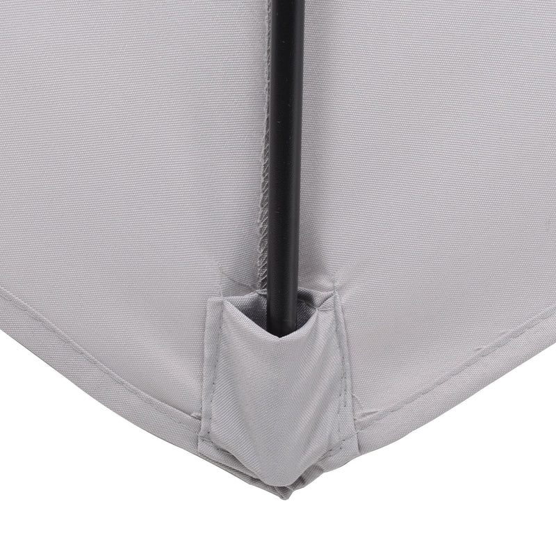 Ombrellone da Giardino Ø196 cm Palo Ø32 mm in Alluminio e Poliestere Grigio Chiaro