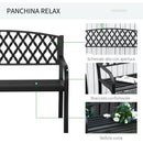 Panchina da Giardino 2 Posti 128x58,5x89 cm in Acciaio e Ghisa Nero