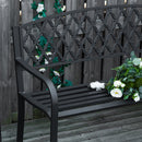 Panchina da Giardino 2 Posti 128x58,5x89 cm in Acciaio e Ghisa Nero