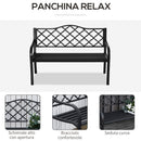 Panchina da Giardino 2 Posti 128x58,5x89 cm in Acciaio e Ghisa Nero
