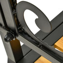 Panchina da Giardino 2 Posti 127x52x88 cm in Metallo e Legno Nero