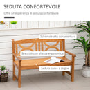 Panchina da Giardino 2 Posti 123x61x89,5 cm in Legno Naturale
