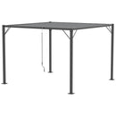 Pergola da Giardino 2,95x2,95m in Alluminio e Acciaio Grigio