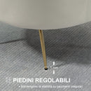 Poltrona Imbottita 179x77x77 cm in Velluto Crema