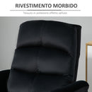 Poltrona Relax Manuale Reclinabile 85x95x104 cm in Tessuto Nero