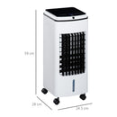 Raffrescatore Ventilatore Evaporativo 4 Litri 75W con Telecomando Bianco
