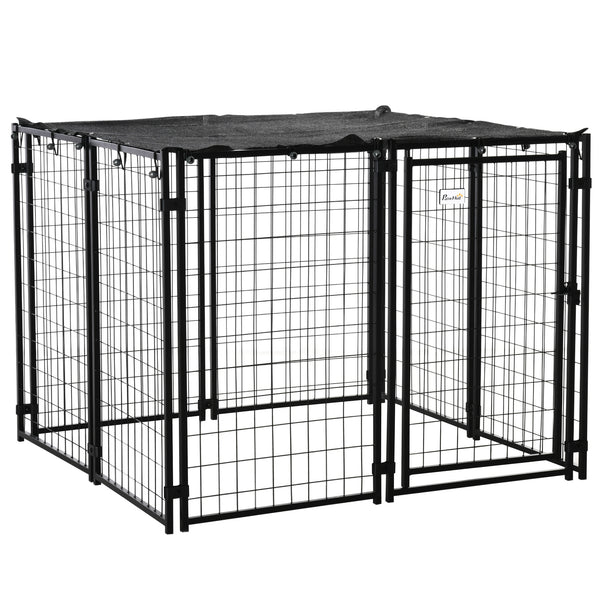 online Enclos pliable pour chiens 141x141x113 cm en acier noir