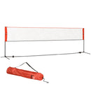 Rete Tennis Portatile 510x102x107/120/155 cm ad Altezza Regolabile Rossa e Nera