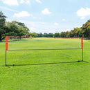 Rete Tennis Portatile 510x102x107/120/155 cm ad Altezza Regolabile Rossa e Nera