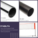 Rete Tennis Portatile 510x102x107/120/155 cm ad Altezza Regolabile Rossa e Nera