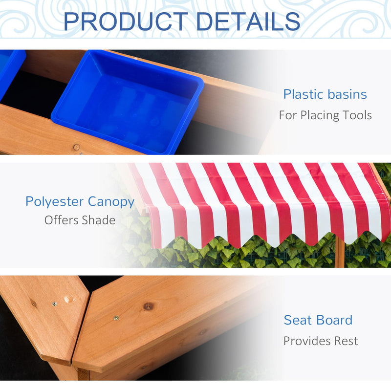 Sabbiera da Esterno con Tettuccio 107,5x107,5x110 cm in Legno Giallo