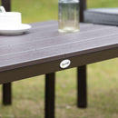 Set Salotto da Giardino Divano 2 Poltrone e Tavolino in Acciaio e Legno Acciaio e Legno