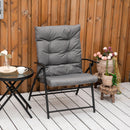 Sedia Pieghevole da Giardino 65x65x94 cm in Metallo e Tessuto Oxford Grigio