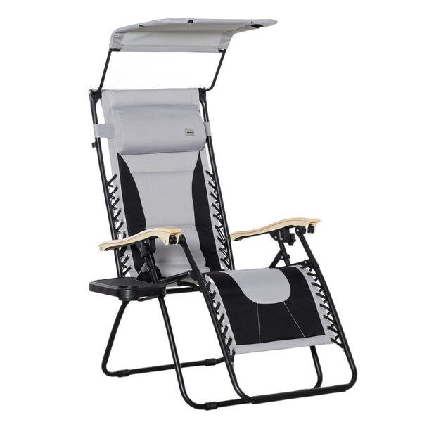 prezzo Transat inclinable Zero Gravity 89x65x113 cm en acier et tissu Oxford gris clair