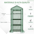 Serra da Giardino 4 Ripiani 69x49x158 cm in Acciaio Verde