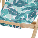 Set 2 Sedie a Sdraio da Giardino Pieghevoli in Legno Fantasia Tropicale