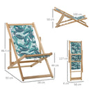 Set 2 Sedie a Sdraio da Giardino Pieghevoli in Legno Fantasia Tropicale
