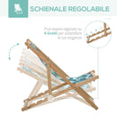 Set 2 Sedie a Sdraio da Giardino Pieghevoli in Legno Fantasia Tropicale