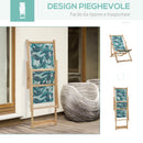 Set 2 Sedie a Sdraio da Giardino Pieghevoli in Legno Fantasia Tropicale