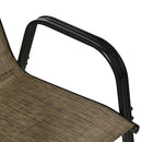 Set 6 Sedie da Giardino in Metallo e Tessuto Marrone