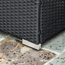 Set Salotto da Giardino Divano 2 Poltrone e Tavolino in Rattan Polietilene e Acciaio Crema