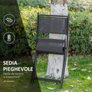 Set Tavolino e 2 Sedie Pieghevoli in Metallo Nero