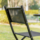 Set Tavolino e 2 Sedie Pieghevoli in Metallo Nero