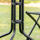 Set Tavolino e 2 Sedie Pieghevoli in Metallo Nero