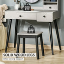 Consolle Trucco con Specchio e Sgabello in Truciolato Grigio