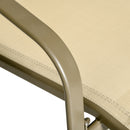 Set Salotto da Giardino Divano 2 Poltrone e Tavolino in Metallo e Texteline Kaki