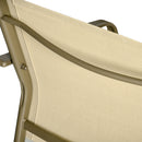 Set Salotto da Giardino Divano 2 Poltrone e Tavolino in Metallo e Texteline Kaki