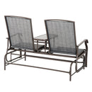 Set Tavolo Ombrellone e 2 Sedie Pieghevoli in Acciaio Nero