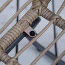 Set Salotto da Giardino Divano 2 Poltrone e Tavolino in Rattan Naturale e Poliestere Nero