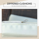 Set Tavolino e 2 Poltrone da Giardino in Rattan Polietilene Marrone e Crema