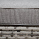 Set Salotto da Giardino Divano 2 Poltrone e Tavolino in Rattan Polietilene Grigio