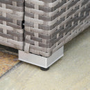 Set Salotto da Giardino Divano 2 Poltrone e Tavolino in Rattan Polietilene Grigio