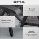 Set 2 Sedie da Giardino in Rattan Polietilene e Acciaio Rosso e Nero