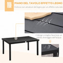 Set Tavolo e 4 Sedie da Giardino in Alluminio e Texteline Nero